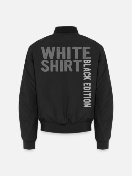 Weißes Shirt Schwarze Edition - Unisex Bomberjacke - Schwarz