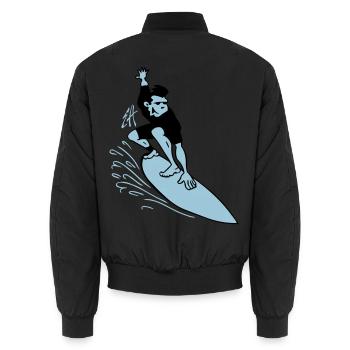 Surfer - Unisex Bomberjacke - Schwarz - Hinten - AI Model Male 185 light (185cm)