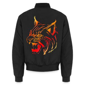 Luchs (01) - Unisex Bomberjacke - Schwarz - Hinten - AI Model Male 185 light (185cm)