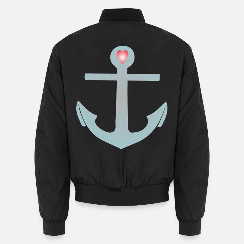 Anker Maritim Herz - Unisex Bomber Jacket - black
