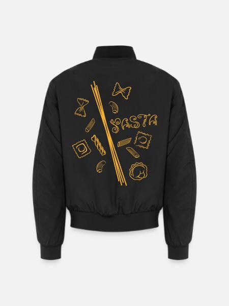 Pasta-Design mit Spaghetti & Nudelformen - Unisex Bomberjacke - Schwarz