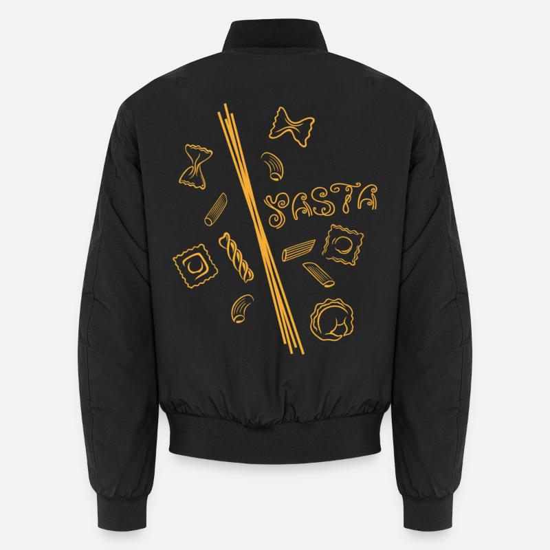 Pasta-Design mit Spaghetti & Nudelformen - Unisex Bomberjacke - Schwarz