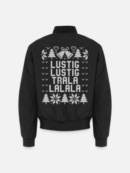 Ugly Christmas Lustig Lustig Tralalalala - Unisex Bomberjacke - Schwarz