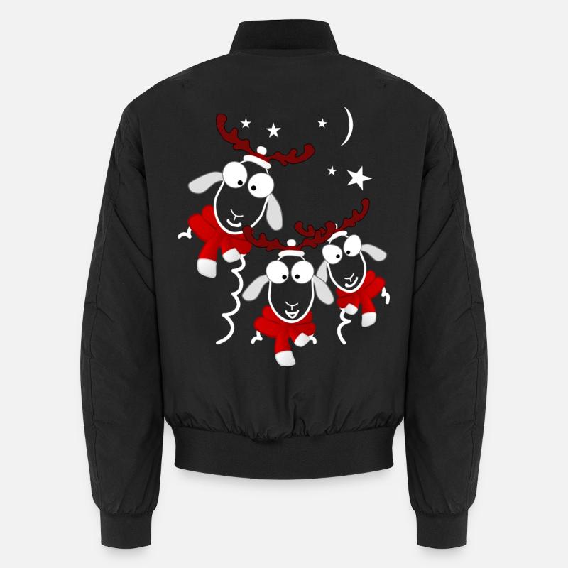 Rennes de Noël - Bomber unisexe - noir