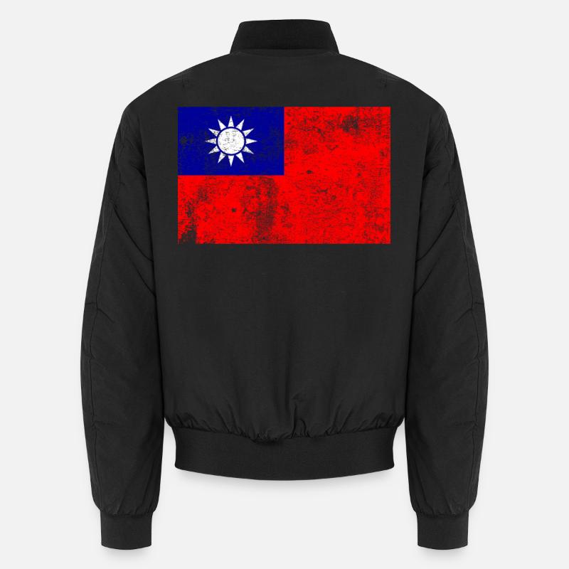 Drapeau de Taïwan Drapeau Grunge Rétro Vintage Bomber unisexe
