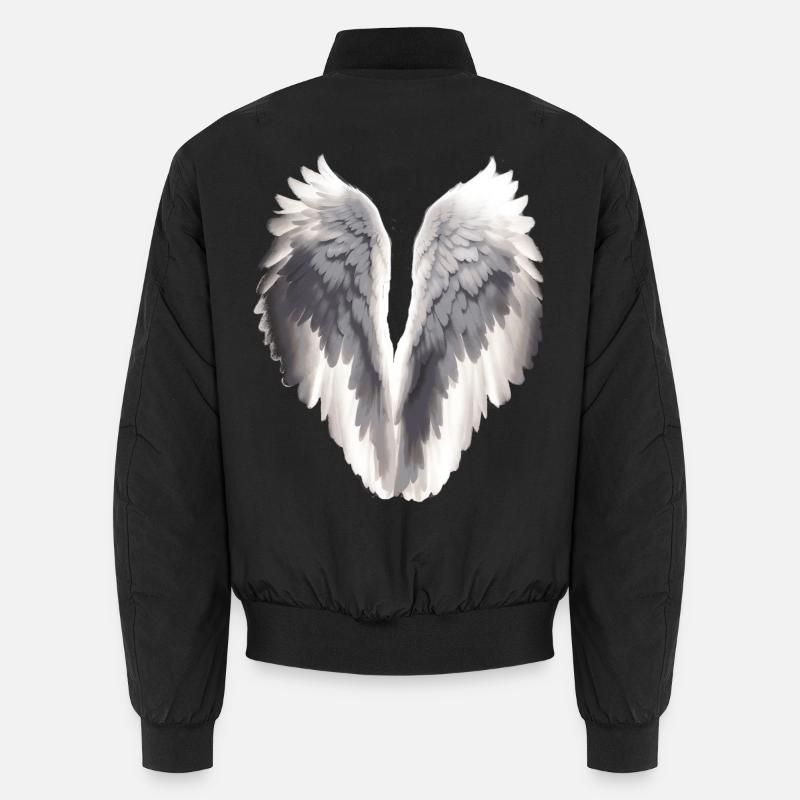 Angel wings - Unisex Bomber Jacket - black