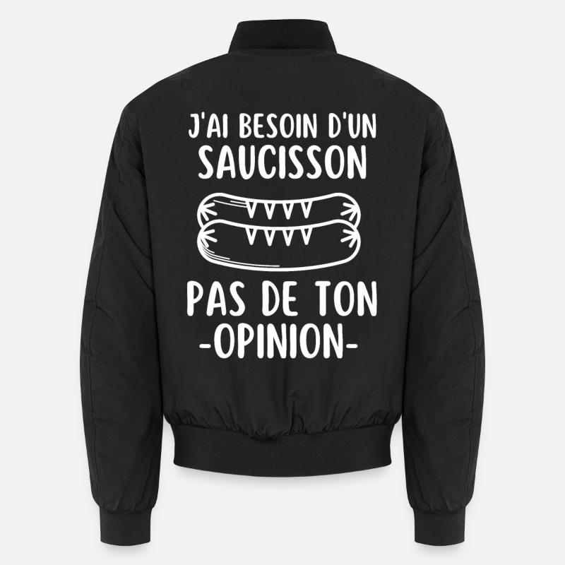 Humour saucisson - Bomber unisexe - noir