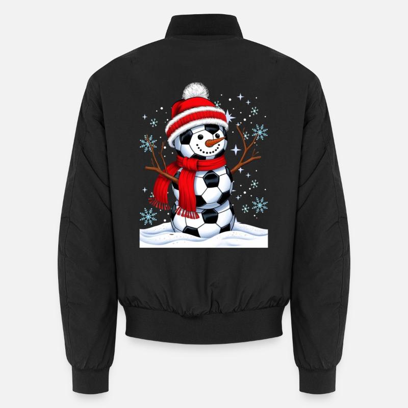 Schneemann Fußbälle - Unisex Bomberjacke - Schwarz