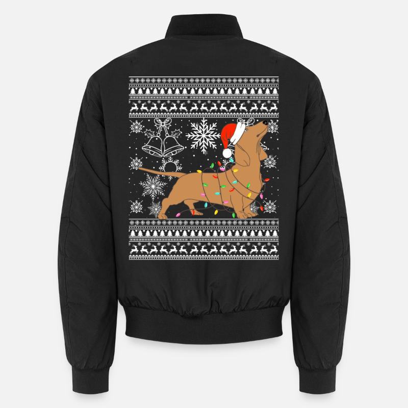 Teckel en mode Noël Bomber unisexe