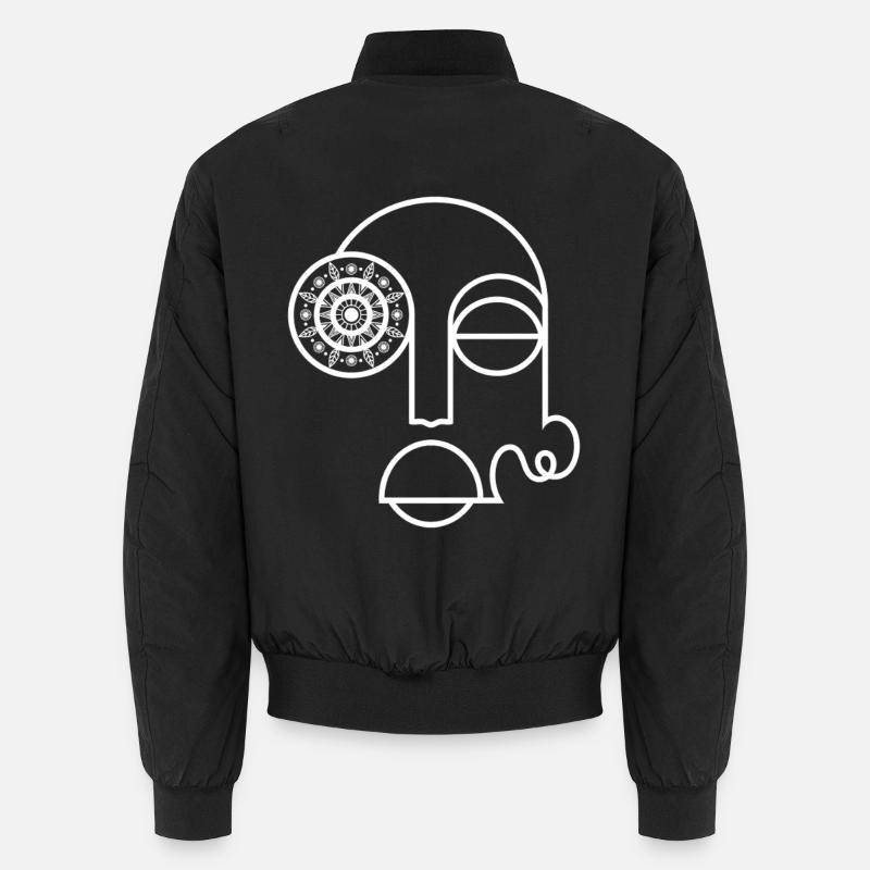 Abstraktes Gesicht / Modernes abstraktes Gesicht - Unisex Bomberjacke - Schwarz