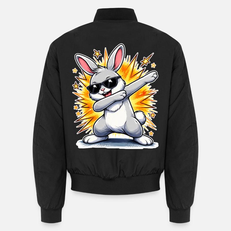 Lapin à tamponner - Bomber unisexe - noir