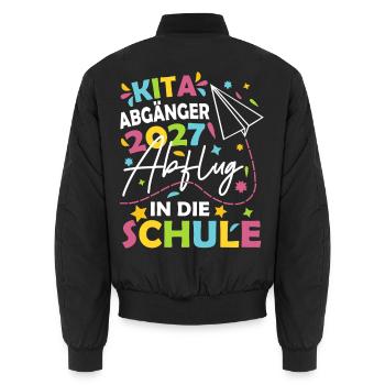 Kita Abgänger 2027 - Unisex Bomberjacke - Schwarz - Hinten - AI Model Male 185 light (185cm)