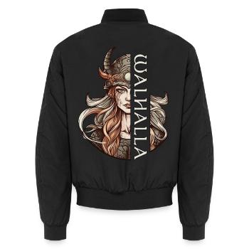 Walküre Walhalla nordische Mythologie Wikinger - Unisex Bomberjacke - Schwarz - Hinten - AI Model Male 185 light (185cm)
