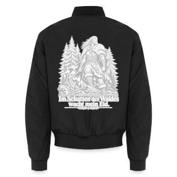 Germanischer Krieger -  Eid im Waldeschatten - Unisex Bomberjacke - Schwarz - Hinten - AI Model Male 185 light (185cm)