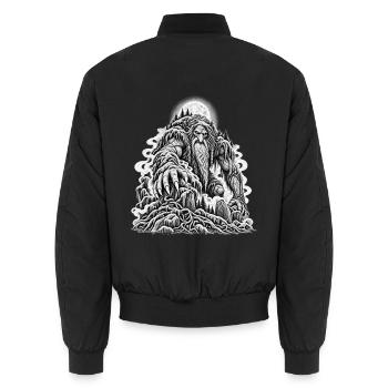 Düsterer Waldtroll im Mondschein - Unisex Bomberjacke - Schwarz - Hinten - AI Model Male 185 light (185cm)