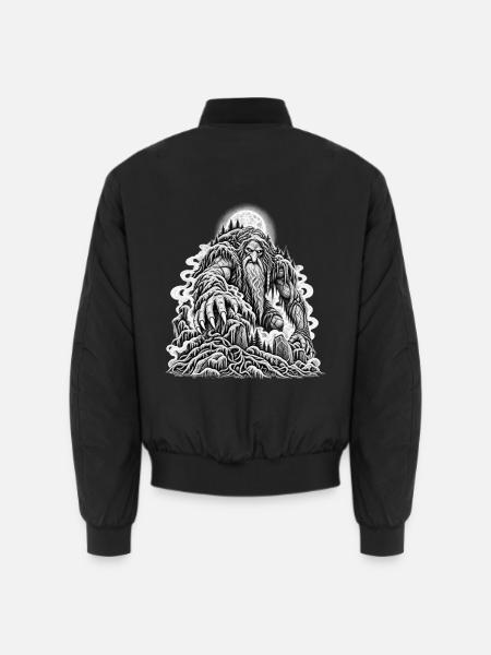 Düsterer Waldtroll im Mondschein - Unisex Bomberjacke - Schwarz
