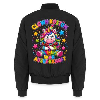 Lustiges Karneval Clown Kostüm War Ausverkauft  - Unisex Bomberjacke - Schwarz - Hinten - AI Model Male 185 light (185cm)