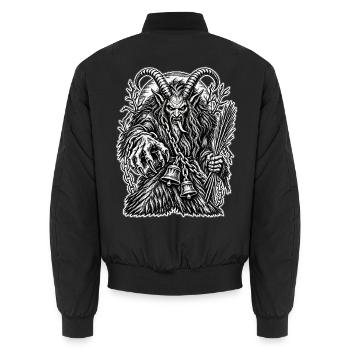Krampus – Der düstere Dämon der Rauhnächte - Unisex Bomberjacke - Schwarz - Hinten - AI Model Male 185 light (185cm)