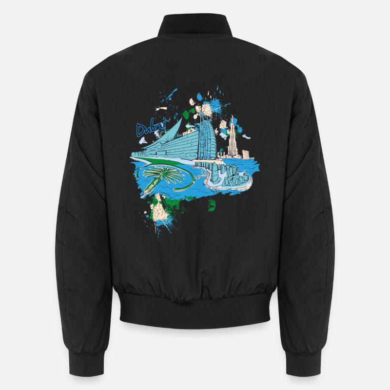 Dubai Skyline – Moderne Superlative am Meer Unisex Bomberjacke