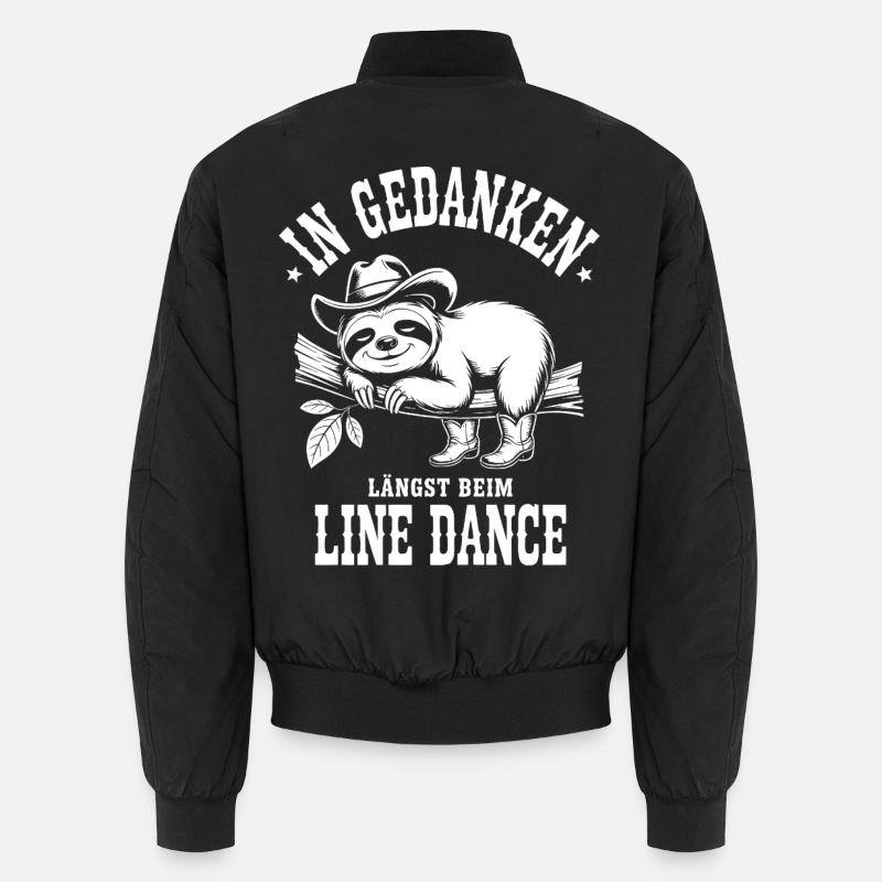Faultier Line Dance Gedanken - Unisex Bomberjacke - Schwarz