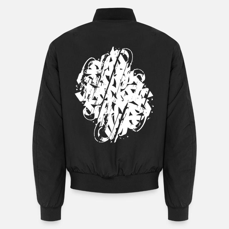 DIRTY ABSTRACT CALLIGRAPHY SHAPE - Unisex Bomber Jacket - black