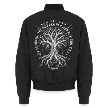 Yggdrasil - Unisex Bomberjacke - Schwarz - Hinten - AI Model Male 185 light (185cm)