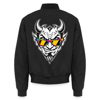 Dämon mit Brille - Unisex Bomberjacke - Schwarz - Hinten - AI Model Male 185 light (185cm)