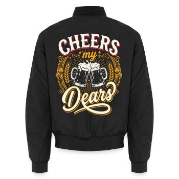 Prost, meine Lieben Biertoast Vintage - Unisex Bomberjacke - Schwarz - Hinten - AI Model Male 185 light (185cm)