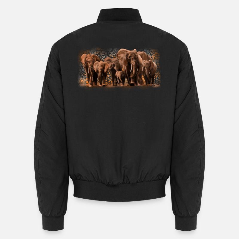 Eléphants - Bomber unisexe - noir