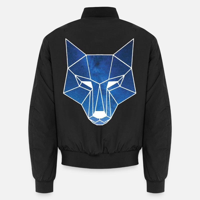 Weißer Wolf und Sternenhimmel Unisex Bomberjacke