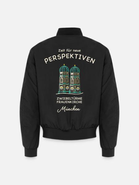 München Frauenkirche Zwillingstürme, Aussichtsturm - Unisex Bomberjacke - Schwarz