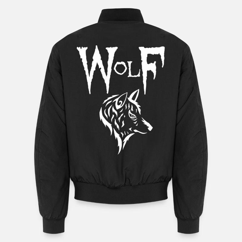 Weißer Wolf - Unisex Bomberjacke - Schwarz