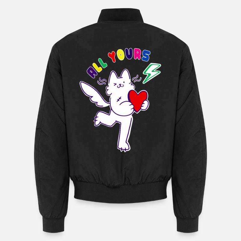 Cat in Love - Unisex Bomber Jacket - black