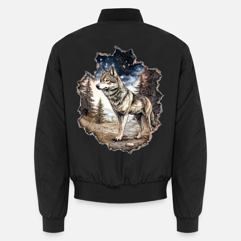 Ciel étoilé du loup Bomber unisexe