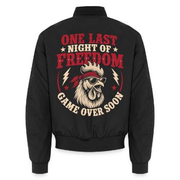 One Last Night Of Freedom Game Over Soon - Unisex Bomberjacke - Schwarz - Hinten - AI Model Male 185 light (185cm)