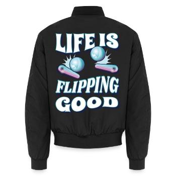  Flipper Flipperautomat Spiele Pinballs Arcade - Unisex Bomberjacke - Schwarz - Hinten - AI Model Male 185 light (185cm)