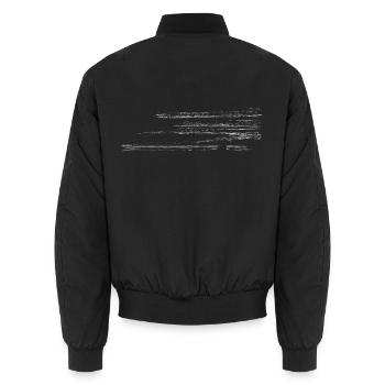 Abstraktes Motiv - Linie / weiß - Unisex Bomberjacke - Schwarz - Hinten - AI Model Male 185 light (185cm)