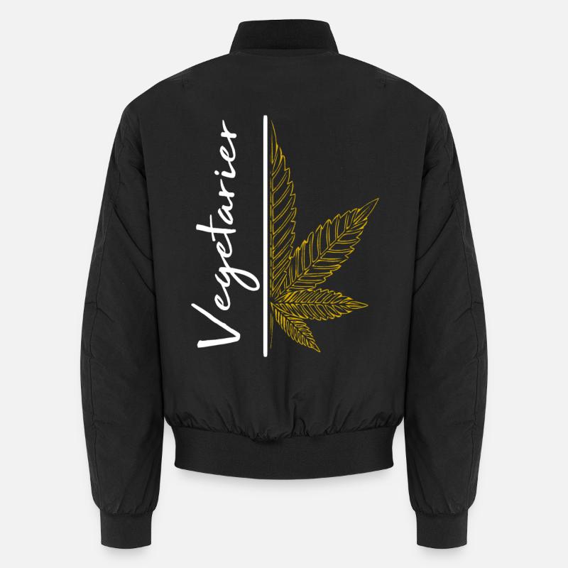 Vegetarian / cannabis / cannabis leaf / hemp - Unisex Bomber Jacket - black