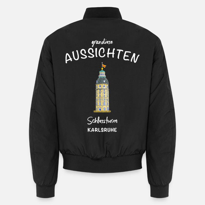 Karlsruhe, historic castle tower - Unisex Bomber Jacket - black