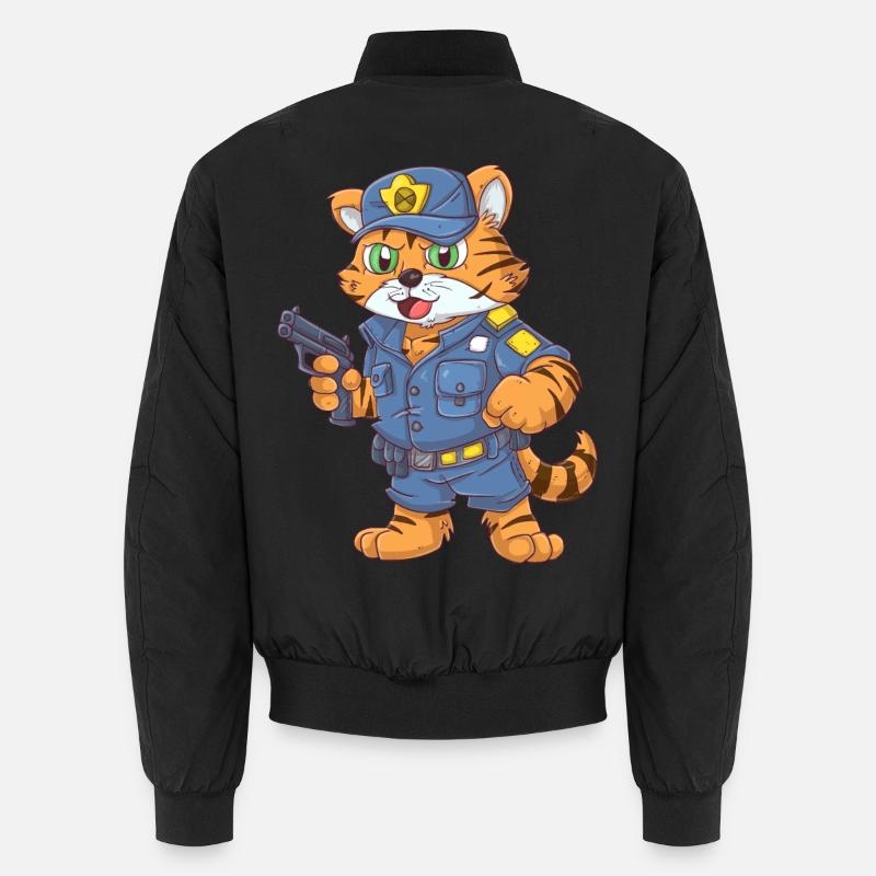 Tiger Polizist - Unisex Bomberjacke - Schwarz