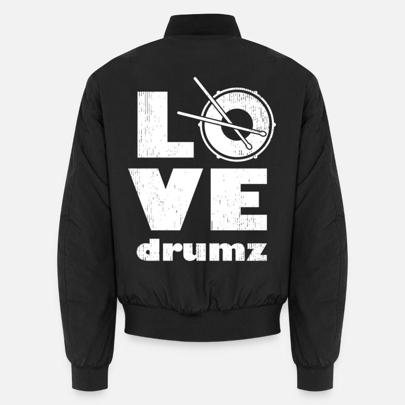 Minimalist Love Drum Design Unisex Bomber Jacket