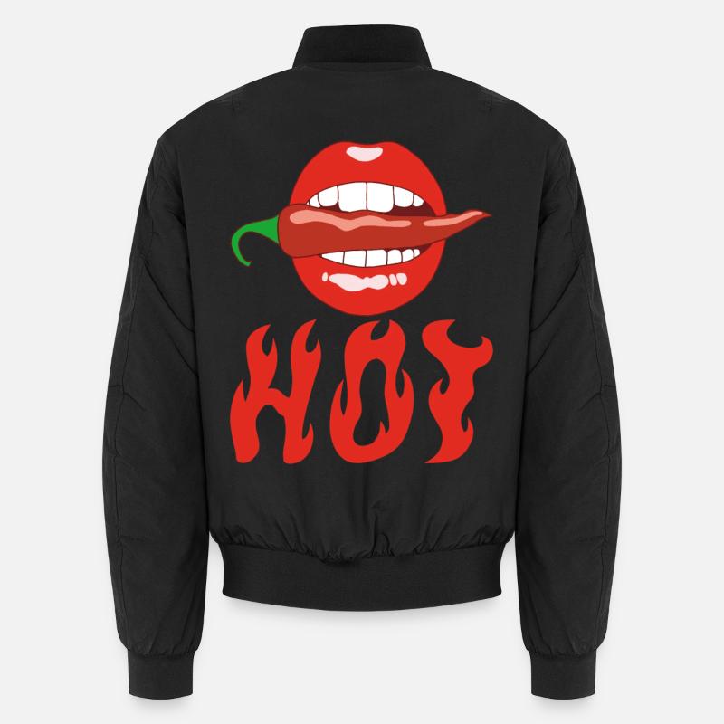 Eating chili pepper - Unisex Bomber Jacket - black