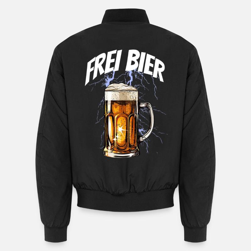 Flashing beer mug with free beer text Unisex Bomber Jacket