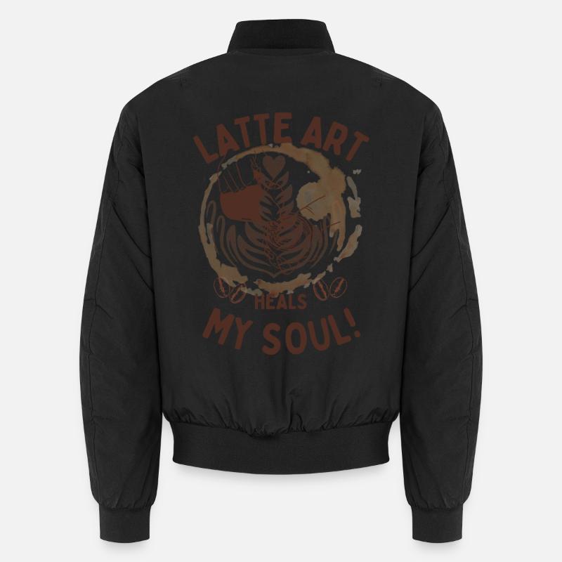 Latte Art guérit mon âme – Conception de café barista Bomber unisexe