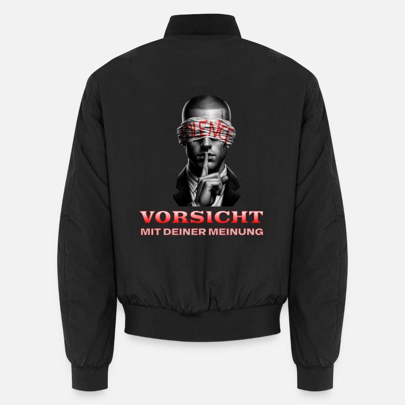 Beware, Subtle Message with a Blindfold Unisex Bomber Jacket