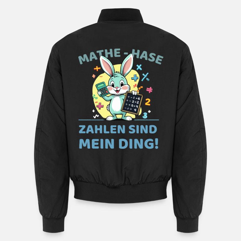 Mathe-Hase Mit Rechenauftrag - Unisex Bomberjacke - Schwarz