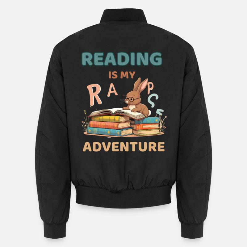 Reading is my adventure passion - Unisex Bomber Jacket - black