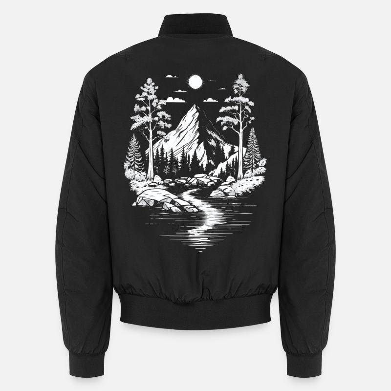 Nature Lovers Mountain Nature Landscape Trees River Unisex Bomber Jacket