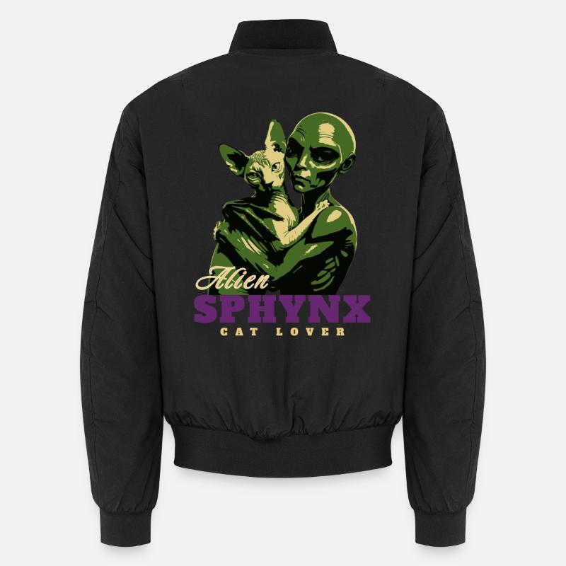 Green Alien Sphynx Cat Lover Unisex Bomber Jacket