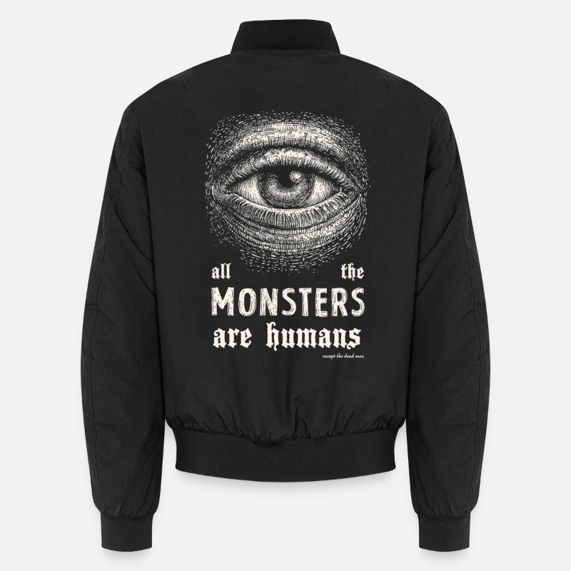 Monsters Are Humans - Unisex Bomber Jacket - black
